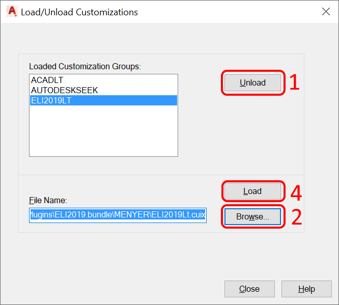Laste ELI meny i AutoCAD