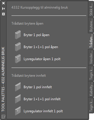 Trådløste brytere AutoCAD symboler 3D