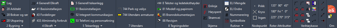 Oppdatert ribbon meny i ELI 2024