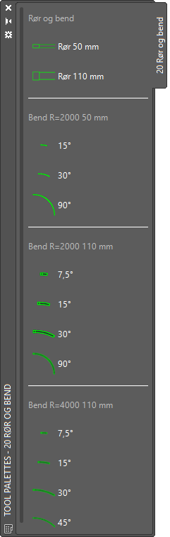 Rør bend AutoCAD symboler